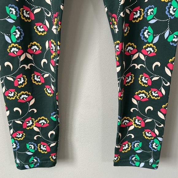Anthropologie THE UPSIDE Legging Khaki Green Floral Gym Activewear Tie US 10 - Picture 4 of 11
